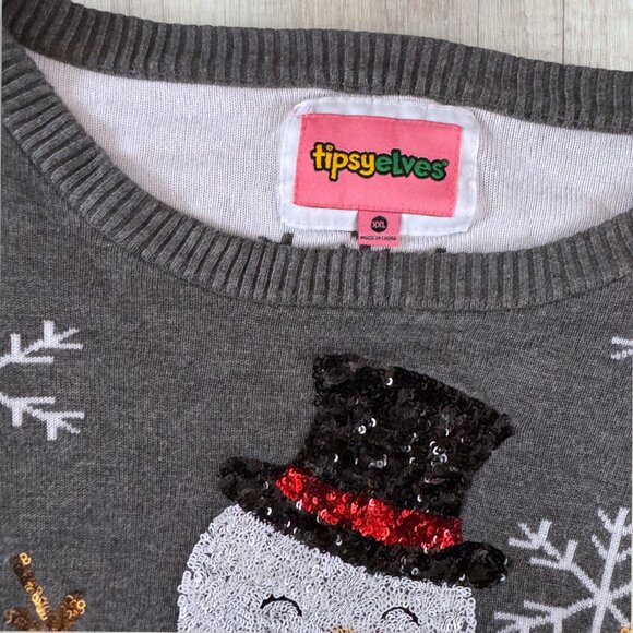 Women's Tipsy Elves Snowman Sweater with Snowflakes Size XXL. - Picture 2 of 4